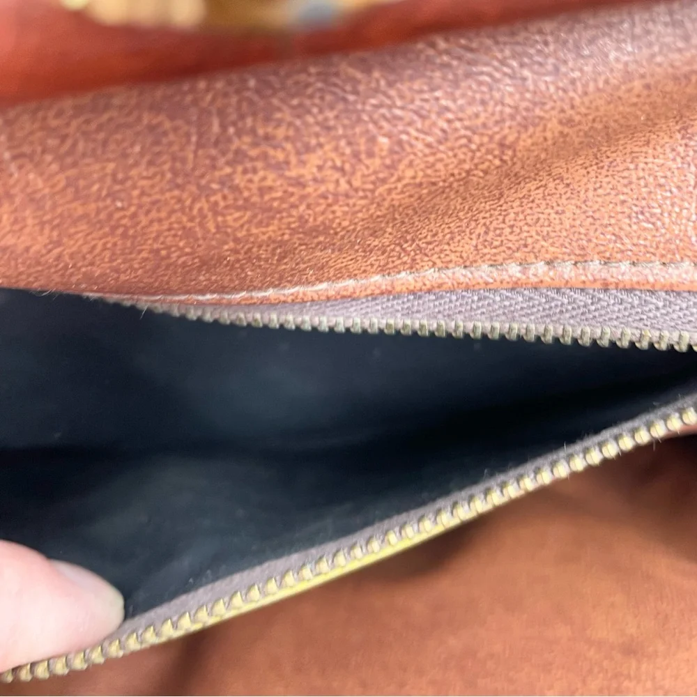 Vintage 50s 60s Top Handle Satchel Bag Red Leather Tweed Purse Midcentury Modern - Picture 6 of 12